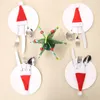 Decorações de Natal 10pcs/set ano para mesa Mini chapéus de vinho tinto garrafa de chapéu pequeno decoração de árvore roupas de mesa