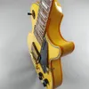 Customized electric guitar, yellow caston made old, yellow body binding, gold accessories, quick shipping