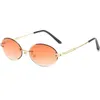 Sonnenbrille Retro Kleine Ovale Sonnenbrille Frauen Vintage Marke Shades Metall Sonnenbrille Für Männer Weibliche Modedesigner Brillen Zubehör P230406