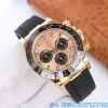 Hot Watch Mens Watch 7750 Movement Black Watch 다기능 자동 기계 1 : 1 904L 스테인리스 스틸 스트랩 Sapphire Mirror Waterproof 40mm Montre de Luxe