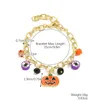 Charm Bracelets Halloween Seed Beads Pumpkin Drop Bracelet For Women Soft Clay Sets Gold Color Link Chain Jewelry