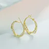 Boucles d'oreilles créoles LIUERXIN mode distorsion torsion métal cercle géométrique rond incrusté de perles pour femmes accessoires bijoux de fête