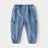 Jeans garçon jean printemps automne enfant en bas âge enfants pantalons vêtements pour enfants Denim pantalon bleu 230413