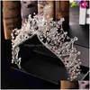 Coiffes Couronne De Mariage Pageant Roi Reine Diadème De Mariée Accessoires De Cheveux Chinois Tête Bijoux Casque Grand Cristal Mariée Hairban Dhyej