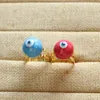Cluster Rings 10Pcs Fashion Personality Copper Gold Plated Enamel Drop Oil Lucky Eye Colorful Turkish Open Adjustable Ring For Women