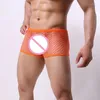Underpants CLEVER-MENMODE Sexy Mesh Underwear Men Fishnet Boxers Transparent Erotic Lingerie Trunks Boxer Panties Shorts Bottoms