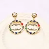 Luksusowe 18 -karatowe Złoto Projektowne kolczyki na moda dla kobiet podwójne projektanci litera Pełna perłowa biżuteria Weddna Prezent Wysokiej jakości 20. styl