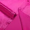 Mäns casual skjortor heta rosa designer stretch satin tröjor för män paisley skarvning kontrasterande färger män kläder långärmad mäns sociala skjortor q231106