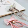 Hair Accessories Girl Kids Baby Pearl Mesh Lace Bow Hairpins Bowknot Tassel Clip Children Barrette Full Cover Clips
