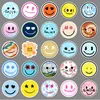 50 STKS Ronde Kids Glimlach Gezicht Stickers Grappige kinderen Graffiti Stickers Gemengde Telefoon Case Bagage Waterdichte DIY Sticker