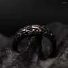Кольца кластера Ретро Креативный черный чешуя дракона Бронзовое мужское кольцо в китайском стиле с регулируемым открытием Фестиваль Подарок на день рождения для мальчиков
