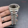 Diamond Men's Fashion Watch Stal nierdzewna ręcznie robiona diamentowy inkrustowany popularny zegarek w kolorze kawy spersonalizowana tarcza 41m Wodoodporne automatyczne zegarki