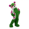 2024 Korting Long Fur Fox Green Husky Hond Suit jurk volwassen maat unisex stripfilm karakter mascotte kostuum Halloween