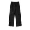 Men's Pants Autumn Winter Parachute Cargo Corduroy Casual Long Trousers Multipockets Military Fashion Oversize Black 230406