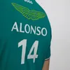 Herren T -Shirts Aston Martin Am Fernando Alonso Racing Anzug hochwertiger anpassbarer Name 230404