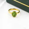 Cluster Ringe Punk Grüne Farbe Tiger Streifen Finger Für Frauen Hip Hop Schmuck Trendy Edelstahl Hochzeit Band Bulk Großhandel Artikel