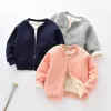 Hotsell Kids Boys Girls Warm Jacket Baby Thick Coat Plus Velvet Winter Cotton Baseball Jacket Children Outwear Clothes