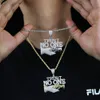 Hip Hop Fashion TopBling Mens Fashion Street Rap Jewelry Pendant Necklace Full 5A Zircon 18k Real Gold Plated Jewelrys