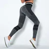 Leggings pour femmes Cousus à l'extérieur pour femmes taille haute longue jambe exercice gym yoga pantalon tricoté longue jambe séchage rapide pantalon de course respirant longues jambes 230406