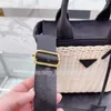 Lona Moda Cesta Mensajero Correas Bolsas Diseño Lujo Hombro Diseñador Vegetal Señoras Mimbre Casual Tejido Tote Temperamento Bolsos versátiles