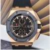 Ap Swiss Relógios de pulso de luxo Relógio masculino Royal AP Oak Series Máquinas automáticas usadas com exibição de data e hora Relógio Fly Backreverse Jump Conjunto completo 15500stoo122 W0