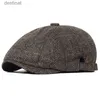 Berets zima ciepłe kasetoy newsboy Casual Outdoor Gatsby retro beret czapki kierowca ośmioboczny kapelusz moda solidna płaska kapsl231106