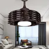 Ventilatore creativo in stile europeo, soffitto silenzioso, soggiorno, lampadario invisibile con luce elettrica