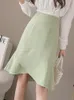 Skirts High Waist Mermaid Skilled Women Arrival Summer Korean Style Full Knee Office Ladies Elegant Skills W1085 230406