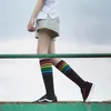 Women Socks Women's Multicolour Stripe Summer Thin Long Stockings Black White Female Thigh High Cute Girl Color Knee