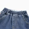 Dżinsy Spring and Autumn 3 4 5 6 8 10 12 Dziecięce Spodnie odzieżowe Pełne pasujące elastyczne spodnie dżinsowe dżinsy 230406