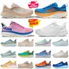 Hoka Bondi 8 Clifton 9男性向けの1つの靴Hokas Black Hhite Shark Gray Goblin Goldin Floral Green Blue Harbor Mensトレーナー