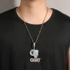 Hiphop retro guld silver get hänge halsband coola män gåva full 5a zirkon 18k real guldpläterade smycken