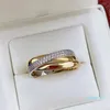 Ring Charms for Woman Designer paar maat 678 voor man Diamond tricyclische crossover Gold PLATED 18K