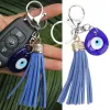Keychains Lanyards L Blue Evil Eye Keychain Turkish Glass Amet Blessing Good Luck Key Ring For Girls Women Bag Decor Birthday Christma Amc3Z