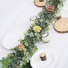 Fiori decorativi 3 pezzi ghirlanda finta 6 piedi verde artificiale foglie di seta sfuse viti per matrimonio appeso dollaro d'argento
