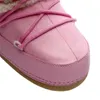 Botas 2023 inverno mulheres botas de neve meados de bezerro rendas botas de pele plataforma feminina antiderrapante botas de algodão rosa ao ar livre esportes botas de esqui t231106