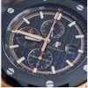 Ap Swiss Relógios de pulso de luxo Relógio masculino Royal AP Oak Series Máquinas automáticas usadas com exibição de data e hora Relógio Fly Backreverse Jump Conjunto completo 15500stoo122 W0