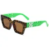 Mode off w solglasögon 2022 NY OW LEOPARD PRINT SUNGLASSES TREND UV400 utomhus transparent box61t0