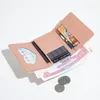 Plånböcker Kvinnor plånbok Kort tre gånger multifunktion Multi-kort spela koreansk version av tecknad myntväska för kvinnor