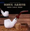 2023 Smoking Pipes Resin imitation seafoam pipe Removable and cleanable red pipe handle curved filter pipe tobacco