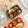 Serviesgoed Plastic lunchbox met vier compartimenten voor studenten en kantoorpersoneel Gezonde magnetron