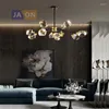 Avizeler kristal bakır siyah asılı lambalar LED avize aydınlatma parıltı süspansiyon luminaire lampen yemek odası için