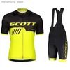 Rowerowe koszulki 2023 Scott Cycling Jersey Zestaw rowerowy rowerowy garnitur rowerowy Krótki rowerowy rower rowerowy MAILLOT JERSEY BIB KRÓTKI Q231107