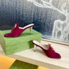 Sandaler Designer 2023 G Blondie Luxury Women Flip Flops Slipper Fashion Guine Läder Slides Metal Chain Ladies Casual Shoes