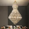Duplex Building vardagsrum Big Chandelier Villa Hollow Jump Floor Light Luxury Modern Midn Golo European 2023 New Crystal Lamp