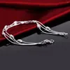 Link Bracelets Wholesale Charms Beads Chain Beautiful Bracelet Silver Color Fashion For Women Wedding Nice Jewelry