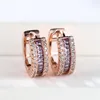 Серьги-кольца, классические женские маленькие круглые многоцветные серьги с кристаллами и квадратным камнем для женщин, розовое золото, ювелирные изделия для свадебной вечеринки