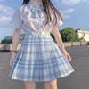 Rokken Japanse uniform vrouwelijke rok harajuku kawaii plus size ulzzang plaid a-line casual preppy zoete korte mini school geplooid
