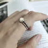 Cluster Rings Уникальный настоящий 925 серебряный серебряный серебро с двумя слоями нерегулярные шарики бусин Сложность для женщин винтажный стиль