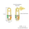 Boucles D'oreilles Designer Trombone Piercing Pour Femmes Insolite Zircon Coloré Cristal Oreille Lobe Accessoires Tendance Bijoux E491